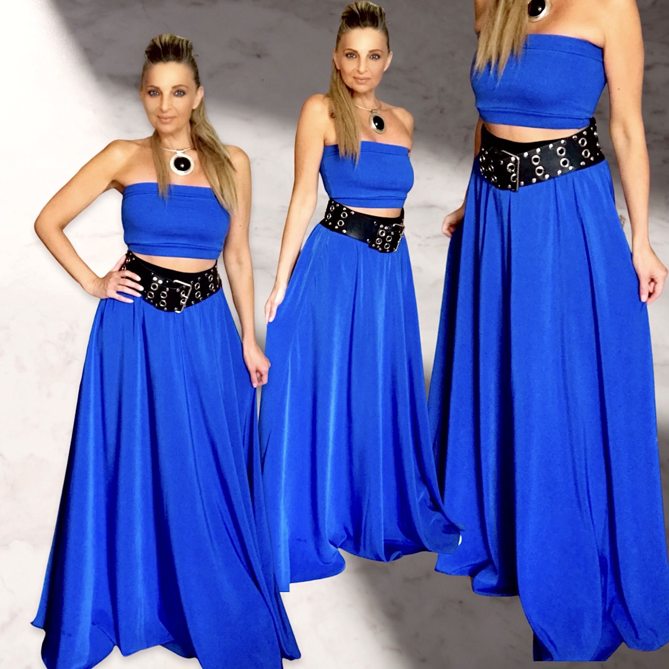 dlouhá sukně BOROS - královsky modrá halenkovina